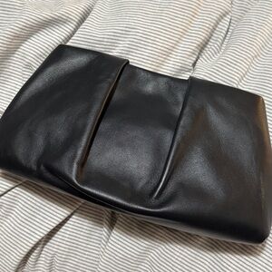 Banana republic Riviera black leather clutch